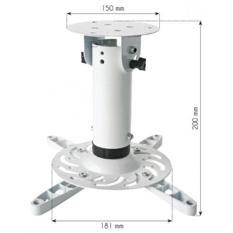 Ramię do projektora Techly 20 cm. 15kg, sufitowe, białe