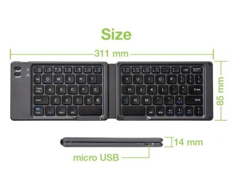 Techly Klawiatura bezprzewodowa BT 3.0 składana