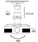 Techly Uchwyt sufitowy do projektora 22cm 10kg