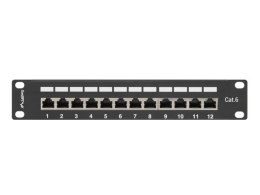 Lanberg Patch Panel 12 Port 1U 10' cali kategoria 6 ekranowany czarny