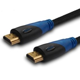 Kabel HDMI Savio CL-02 1,5m, oplot nylonowy, złote końcówki,