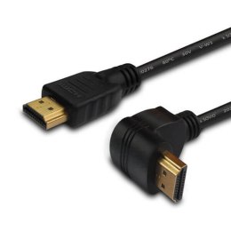 Kabel HDMI Savio CL-109 3m, OFC, 4K 3D, czarny, złote końcówki, v2.0, kątowy