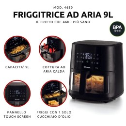 Ariete 4630/00 Pojedyńczy 9 l Autonomiczny 1500 W Frytkownica na gorące powietrze Czarny