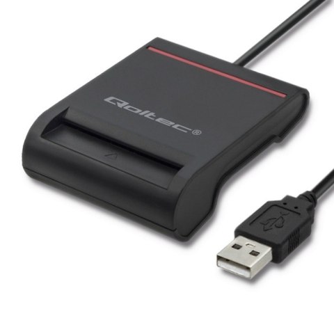 QOLTEC INTELIGENTNY CZYTNIK KART CHIPOWYCH ID USB 2.0 | PLUG&PLAY