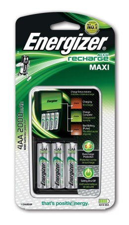 Energizer Maxi ACCU HR6 POW Ładowarka baterii + 2 baterie AA 2000 mAh