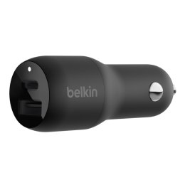 Belkin CCB004BTBK ładowarka do urządzeń przenośnych Smartfon, Tablet Czarny Zapalniczka, USB Szybkie ładowanie Wewnętrzna, Zewnę