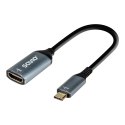 Savio Adapter USB-C (M) - HDMI (F), 4K, 60Hz, aluminium, AK-78