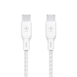 Belkin Kabel w oplocie USB-C do USB-C 100W 3m biały