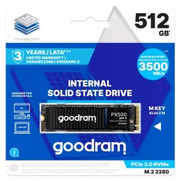 Goodram PX500 GEN.3 SSDPR-PX500-512-80-G3 urządzenie SSD 512 GB M.2 PCI Express 3.0 NVMe 3D NAND