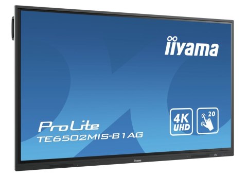 Iiyama TE6502MIS-B1AG signage display Interaktywny płaski panel 165,1 cm (65") VA Wi-Fi 350 cd/m² 4K Ultra HD Czarny Ekran dotyk