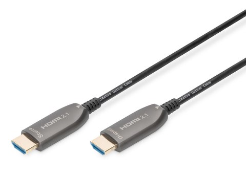 Kabel połączeniowy hybrydowy HDMI 2.1 Ultra High Speed 8K60Hz UHD HDMI A/HDMI A M/M czarny 30m