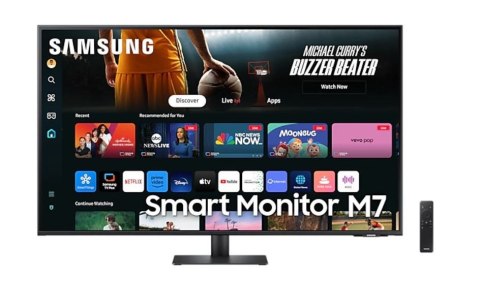 Samsung Monitor 43 cale SMART M70D VA 3840x2160 UHD 16:9 2xHDMI 3xUSB 2.0 1xUSB-C (65W) 4ms 60Hz WiFi/BT głośniki płaski 2Yd2d