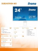 IIYAMA Monitor 24 cale XUB2497HSN-W2 IPS, USB-C Dock, HDMI, DP, 300cd, Pivot, HAS, biały /5y/