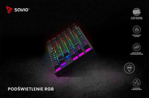 Savio Klawiatura mechaniczna RGB Tempest X2 Outemu Blue