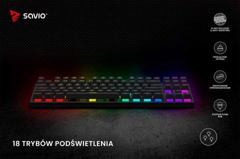Savio Klawiatura mechaniczna RGB Tempest X2 Outemu Blue