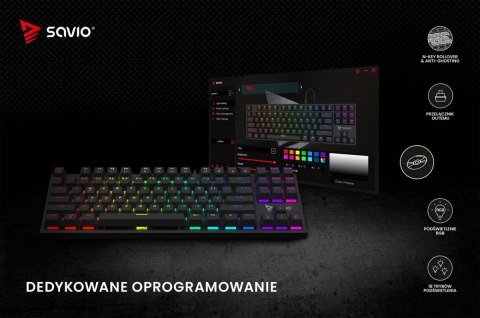 Savio Klawiatura mechaniczna RGB Tempest X2 Outemu Brown