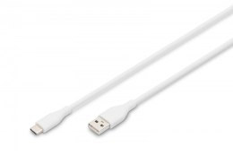 Digitus Kabel zasilający silikonowy USB-A - USB-C, USB 2.0 60W, 0,5m Biały