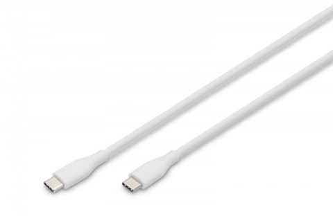 Digitus Kabel zasilający silikonowy USB-C - USB-C, USB 2.0 60W, 0,5m Biały