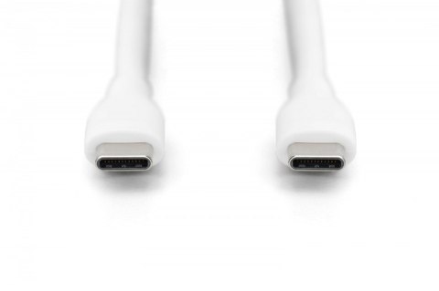 Digitus Kabel połączeniowy silikonowy USB-C - USB-C, USB 2.0 60W, 1m Biały
