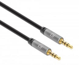 Manhattan 356008 kabel audio 3 m 3.5mm Czarny, Srebrny