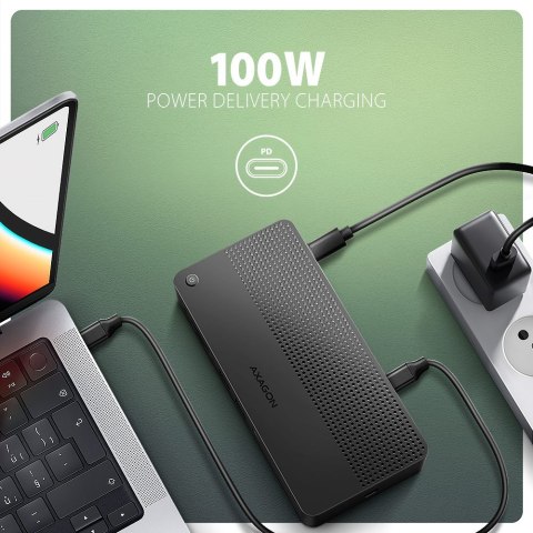 AXAGON HMC-U4 Wieloportowy hub USB 12in1, USB 4.0 40Gbps, 3x USB-A, 2x USB-C, GLAN, HDMI 8K, DP 8K, PD 100W, HQ audio 24bit, UHS II SD/