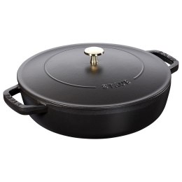 Głęboka patelnia do duszenia z pokrywką Staub - 24 cm, Czarna