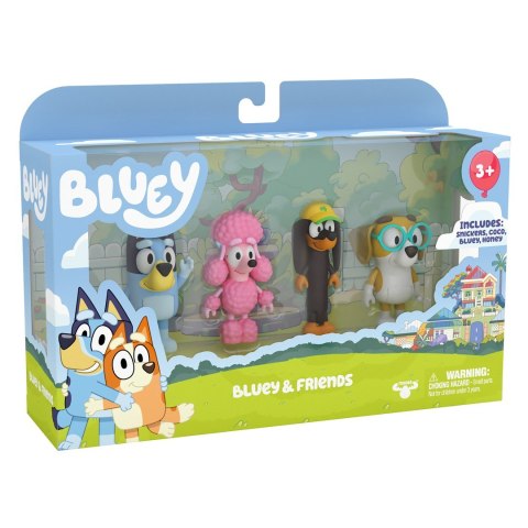 Bluey Blue - Przyjaciele Pieski Zestaw figurek 4-pack