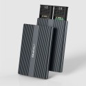 Qoltec Obudowa | kieszeń na dysk M.2 SSD | SATA | NVMe | USB-C | DUAL 2 x 2TB