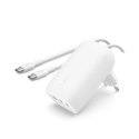 Ładowarka Belkin BoostCharge 3 Port USB-C PD 3.1 PPS Wall Charger 67W + USB-C to USB-C Cable 2m White