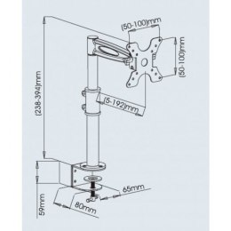 Techly Uchwyt biurkowy regulowany 13-19cali 8kg czarny