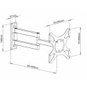 Techly Uchwyt ścienny LCD/LED 19-37cali podwójne ramię, 25kg, czarny