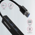 Axagon HMA-GL3A Multiport-Hub USB 3.0 Typ A Gbit-LAN 3x USB-A microSD Przewodowa USB 3.2 Gen 1 (3.1 Gen 1) Type-A Czarny