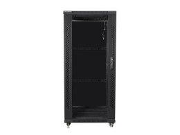 Szafa rack Lanberg FF01-6627-12B (27U; 19''; 1390mm / 600mm / 600 mm; stojąca; Szklane; 800 kg; kolor czarny)