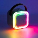 Zestaw do karaoke mikrofon + głośnik przenośny BLUETOOTH USB LED różowy