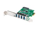 LANBERG KARTA PCI-E X1 -> 4X USB-A 3.1 GEN1 ŚLEDŹ LOW PROFILE PCE-US3-004