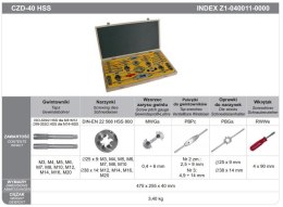 FANAR GWINTOWNIKI + NARZYNKI KOMPLET 40 elem. M3-M20 CZB-40 HSS