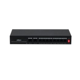 Dahua Technology PoE DH-PFS3010-8ET-65 łącza sieciowe Fast Ethernet (10/100) Obsługa PoE Czarny