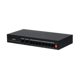 Dahua Technology PoE DH-PFS3010-8ET-65 łącza sieciowe Fast Ethernet (10/100) Obsługa PoE Czarny