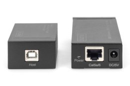 Przedłużacz/Extender HUB 4 port USB 2.0 po skrętce kat. 5e/7, do 50m