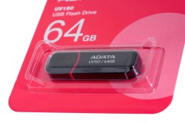 Pendrive ADATA UV150 AUV150-64G-RBK (64GB; USB 3.0; kolor czarny)