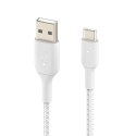 Kabel Belkin BoostCharge Braided USB-C to USB-A Cable 3m oplot White