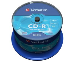 Płyta CD-R Verbatim 43351 EXTRA PROTECTION (700MB; 52x; 50szt.; Cake)