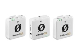 RODE Wireless ME Dual White  - Kompaktowy bezprzewodowy system mikrofonowy z dwoma nadajnikami do nagrywania dwukanałowego (biał