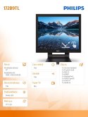 Philips Monitor 17 cali 172B9TL LED Touch DVI HDMI DP