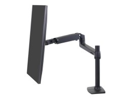 LX DESK MOUNT LCD MONITOR ARM/TALL POLE MATTE BLACK