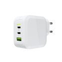 GREEN CELL ŁADOWARKA MULTI USB GAN GC POWERGAN 65W PD 3.0 QC 3.0 2XUSB-C 1XUSB-A BIAŁA