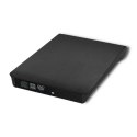 Nagrywarka zewnętrzna DVD-RW Slim 16mm USB 3.0 czarny z wbudowanym kablem Qoltec