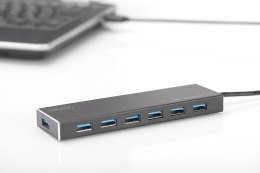 DIGITUS HUB USB 3.0/KONCENTRATOR 7XUSB 3.0 SUPERSPEED, AKTYWNY, ALUMINIUM DA-70241-1