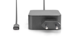 Ładowarka sieciowa zasilacz 1x USB-C PD 3.0 max. 65W zintegrowany kabel 1,2m czarna