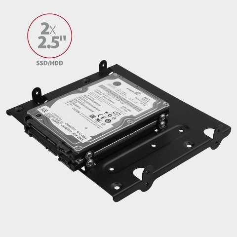 AXAGON RHD-435 Ramka metalowa do montażu 4x 2.5" HDD (2x 2.5" HDD/SSD & 1x 3.5" HDD) w pozycji 5.25" Czarna